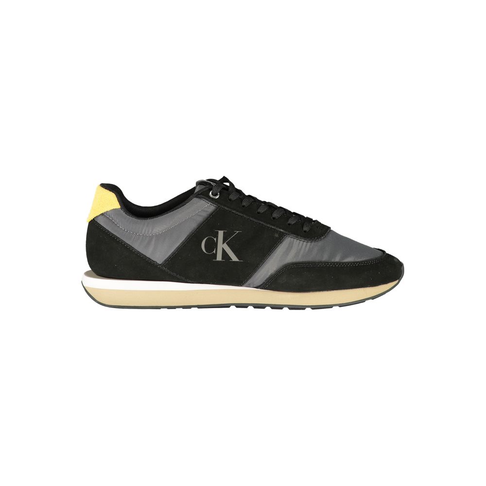 Black Polyester Men's Sneaker