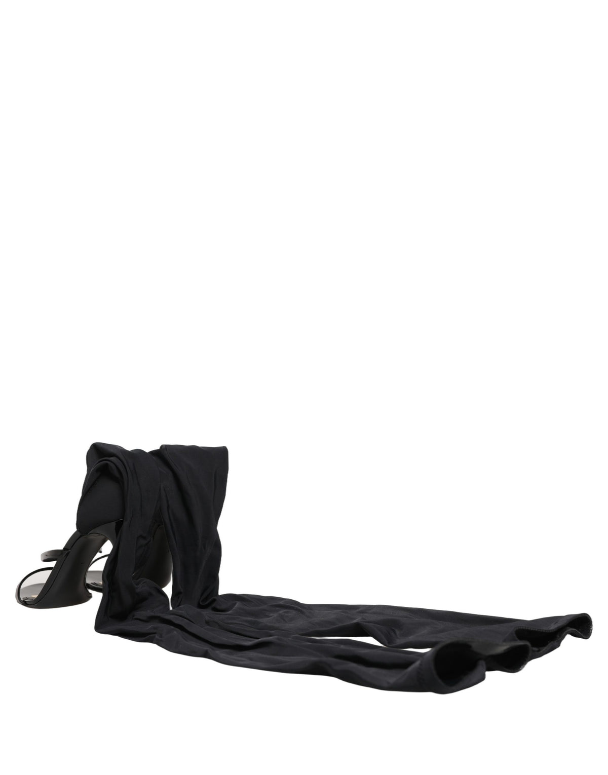 Stiletto Sandals Socks Knee High Boots Black