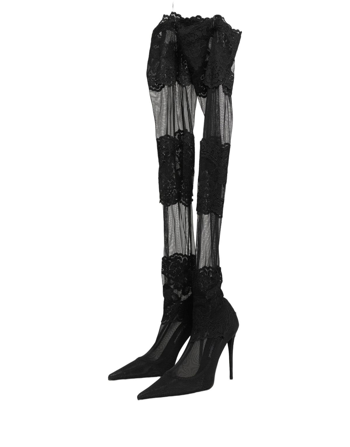 Black Over The Knee Sock Pumps Boots Shoes
