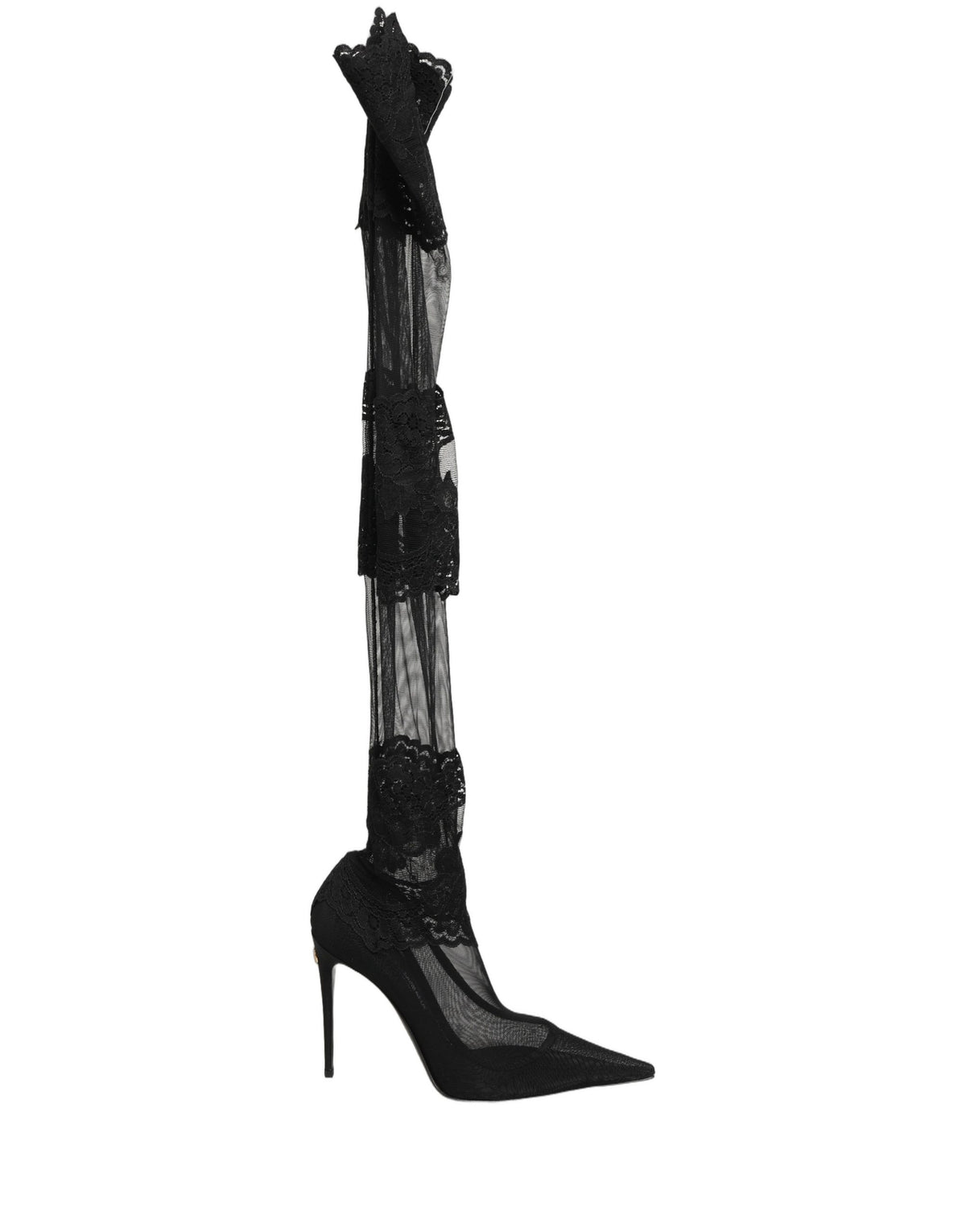 Black Over The Knee Sock Pumps Boots Shoes