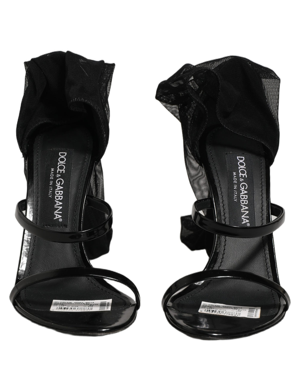 Stiletto Sandals Socks Knee High Boots Black