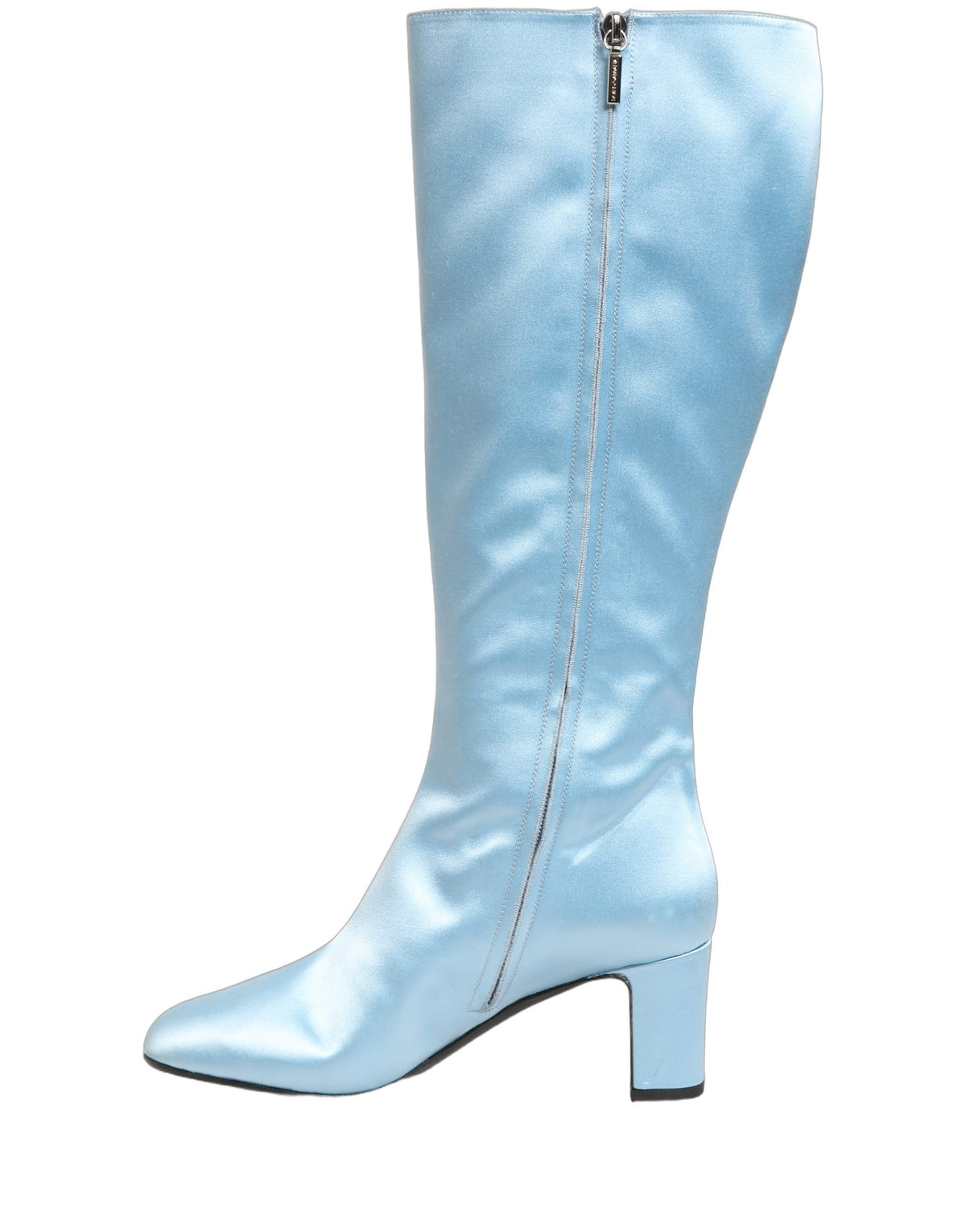 Light Blue Satin Knee High Boots Shoes