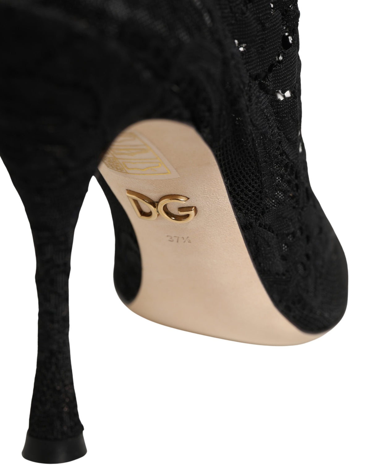 Black Socks Taormina Lace Pumps Boots Shoes