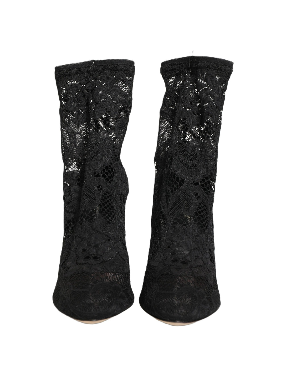 Black Socks Taormina Lace Pumps Boots Shoes