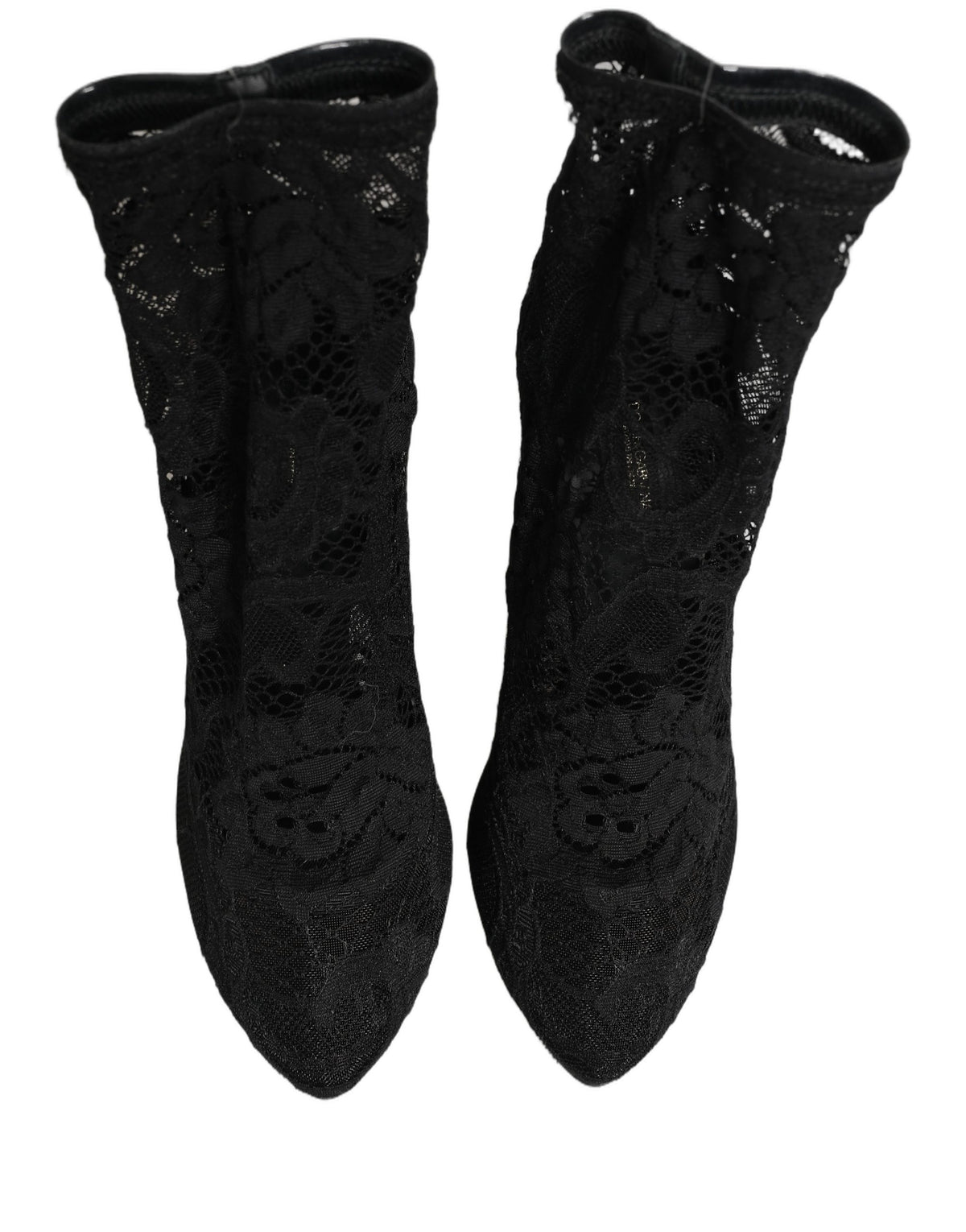 Black Socks Taormina Lace Pumps Boots Shoes