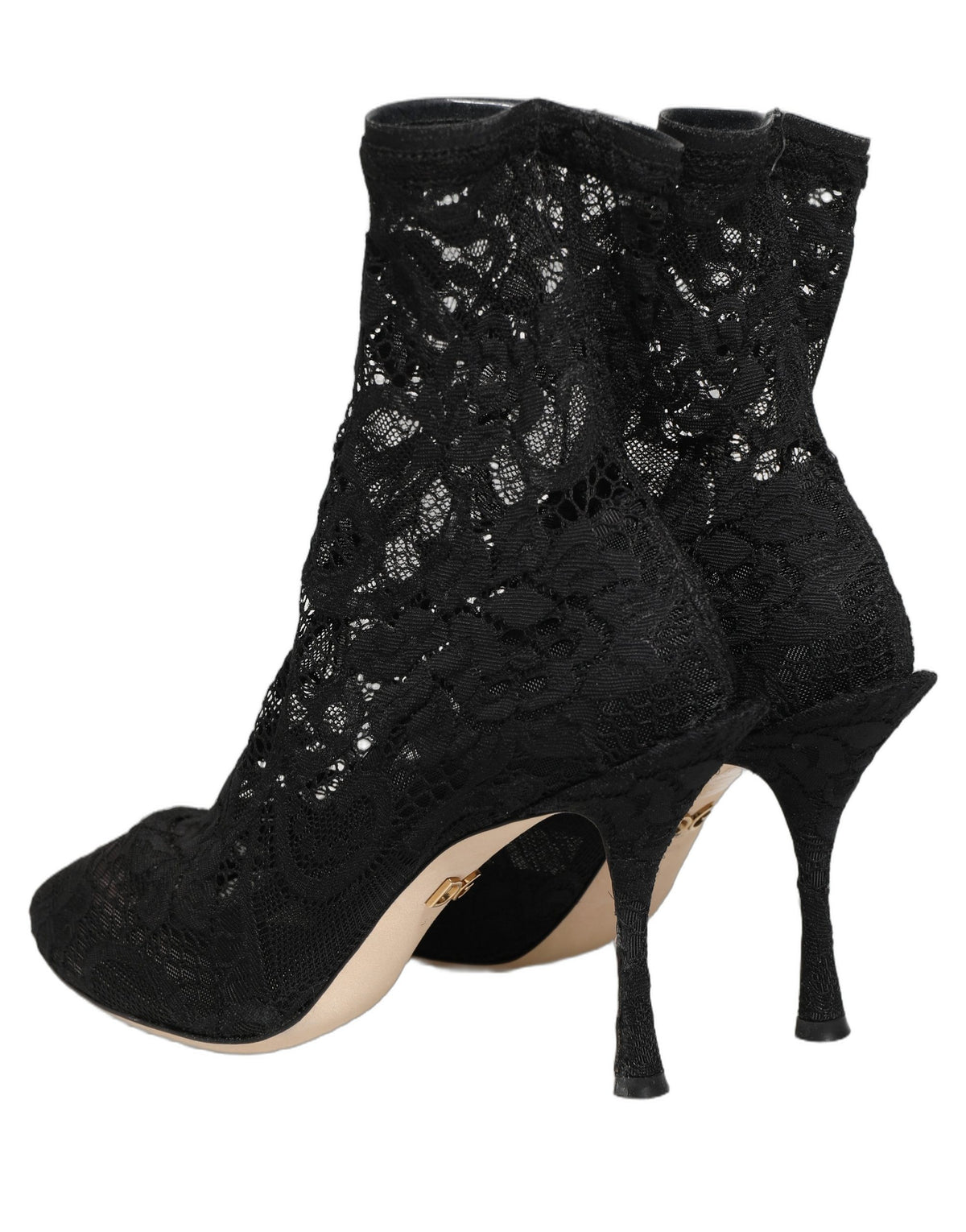 Black Socks Taormina Lace Pumps Boots Shoes