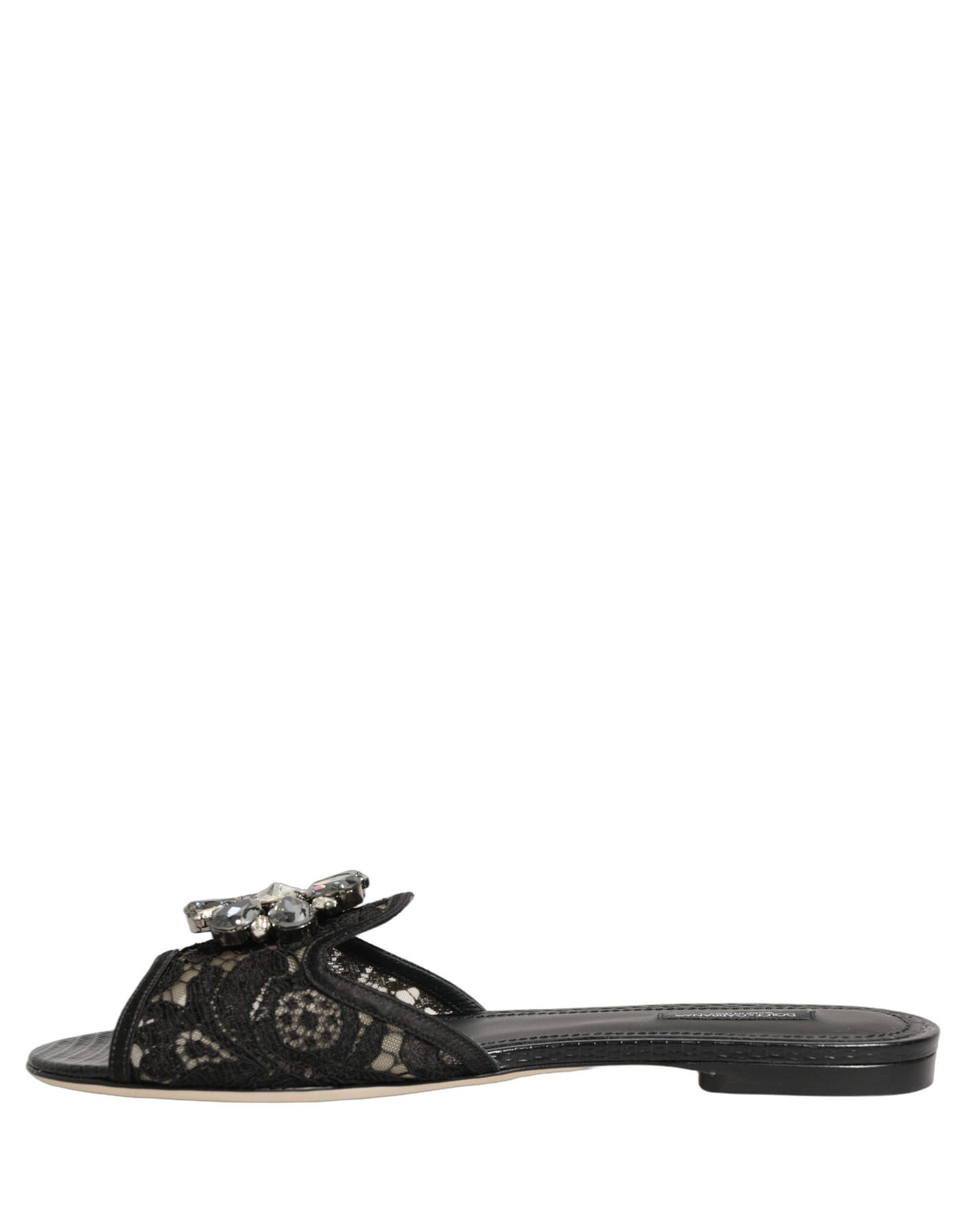 Black Devotion Lace Flats Slip On Shoes