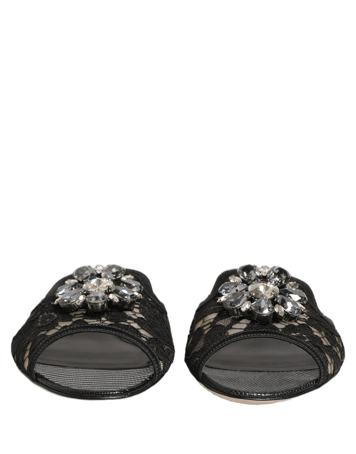 Black Devotion Lace Flats Slip On Shoes