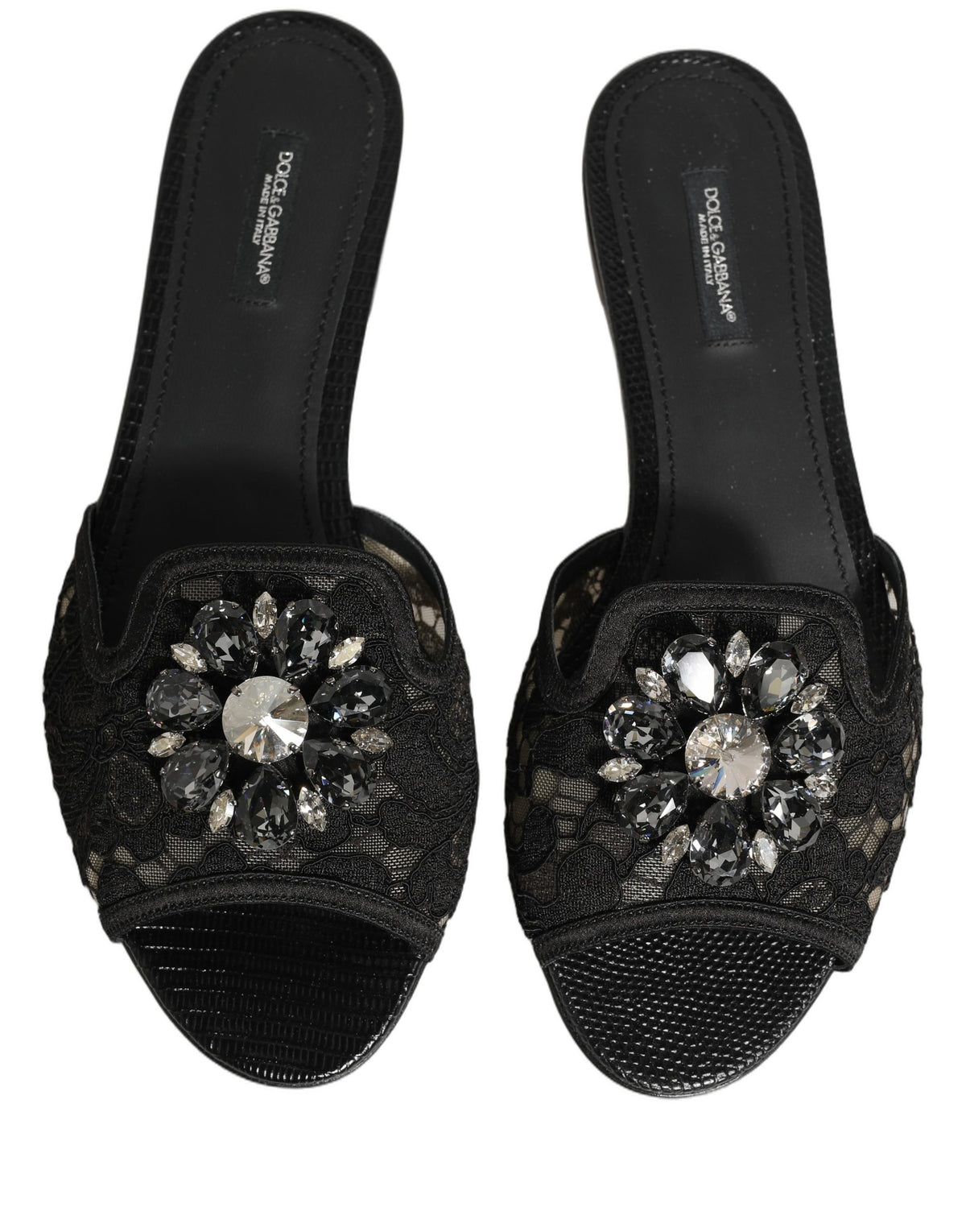 Black Devotion Lace Flats Slip On Shoes