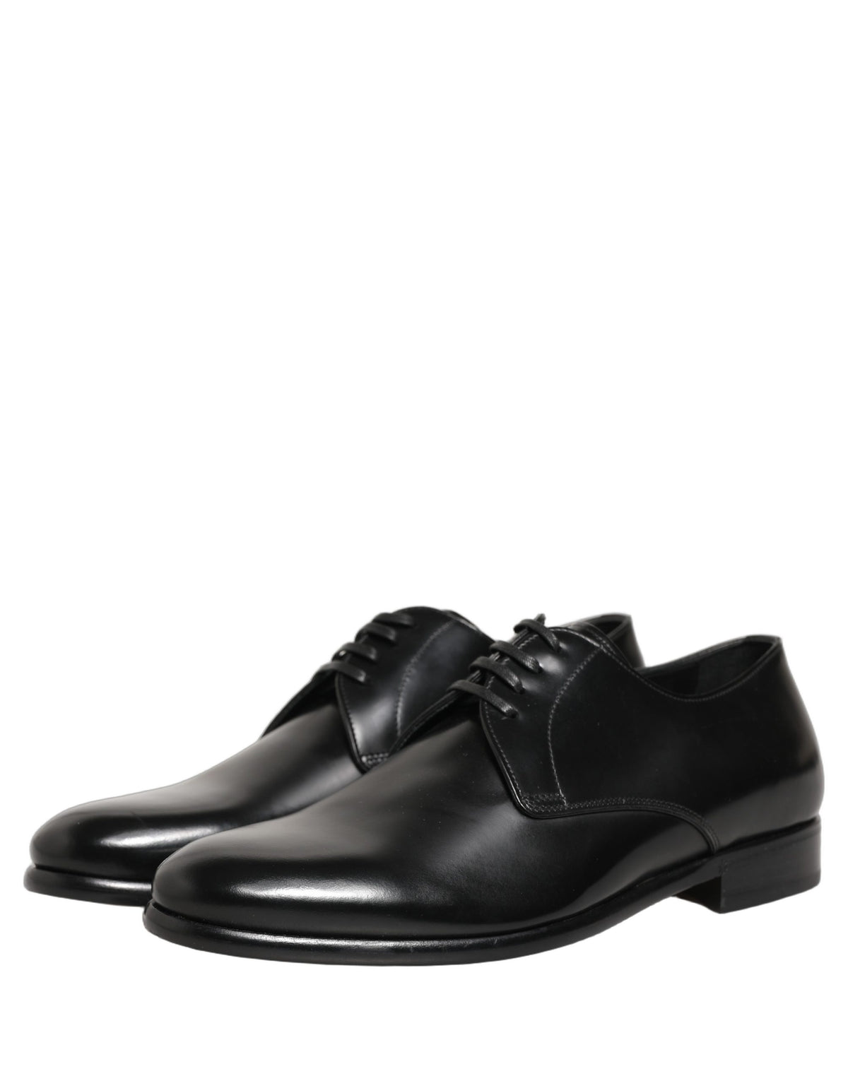 Black Leather Lace Up Derby Dress Shoes