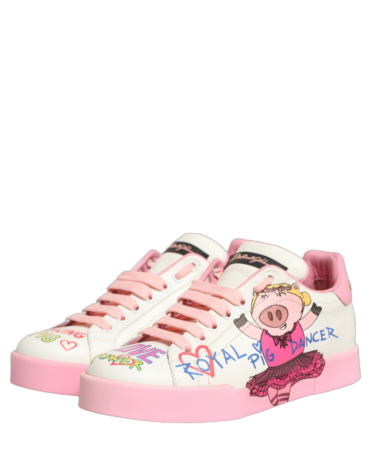 White Pink Portofino Royal Pig Sneakers Shoes