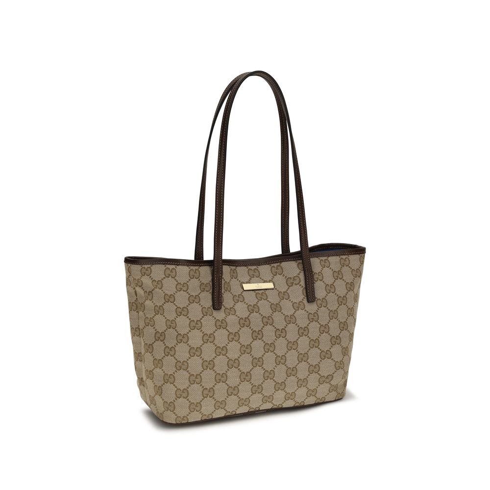 Beige Fabric Handbag