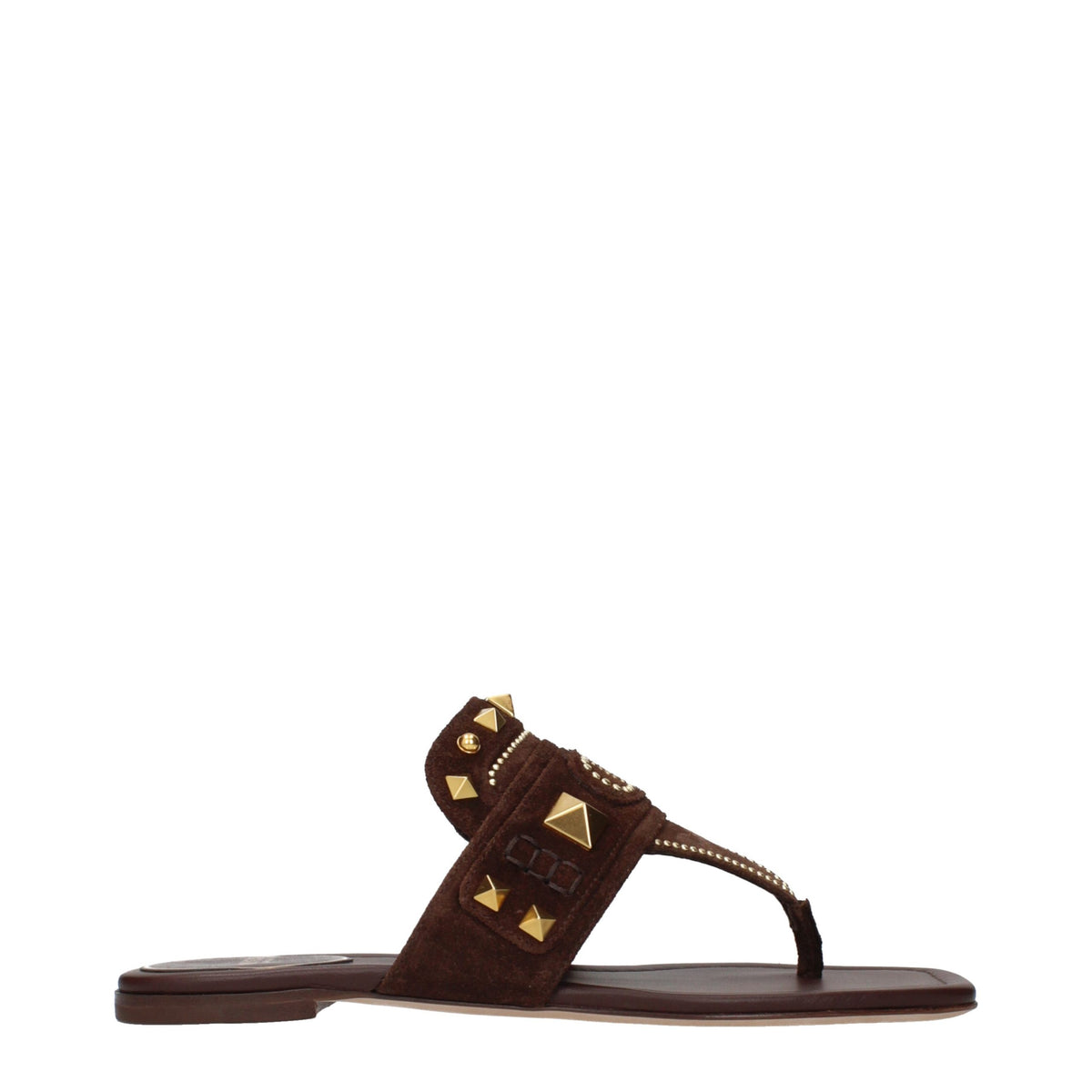 Brown Leather Flip-Flop Sandals