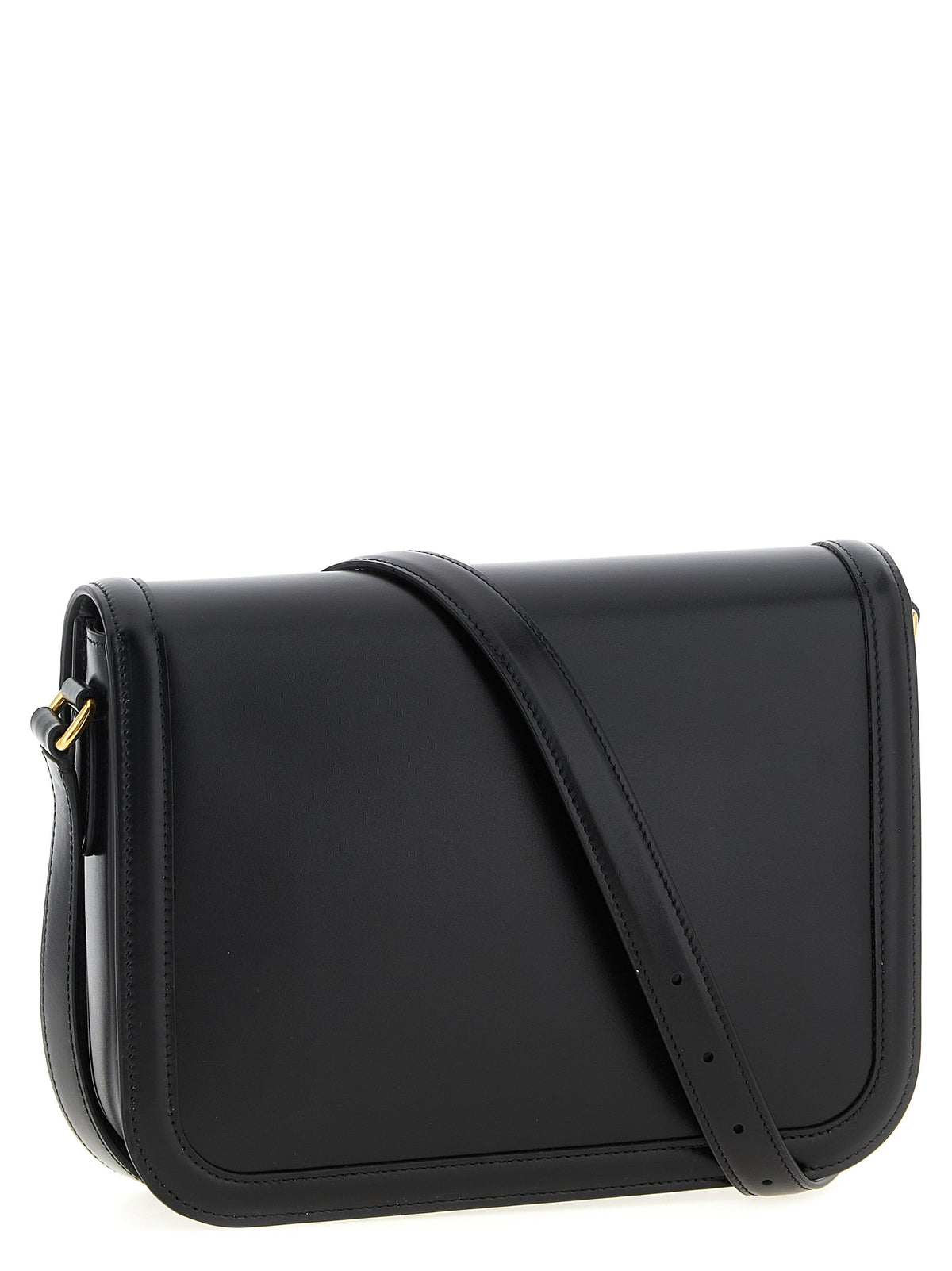 Black Calfskin Shoulder Bag
