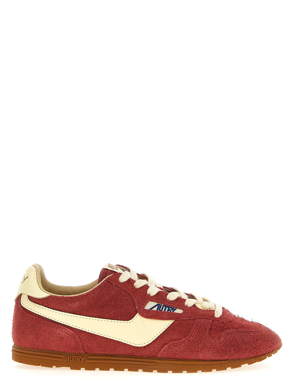 Red Leather Low Top Sneakers