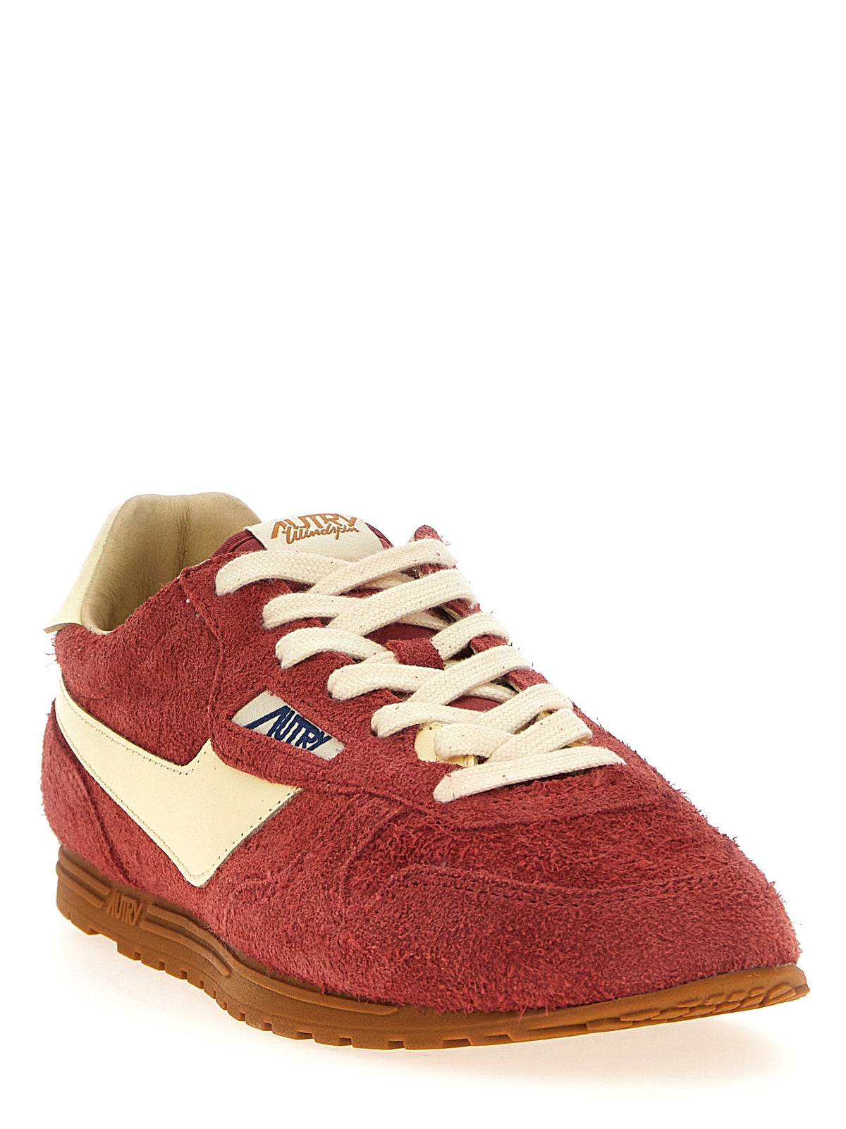 Red Leather Low Top Sneakers