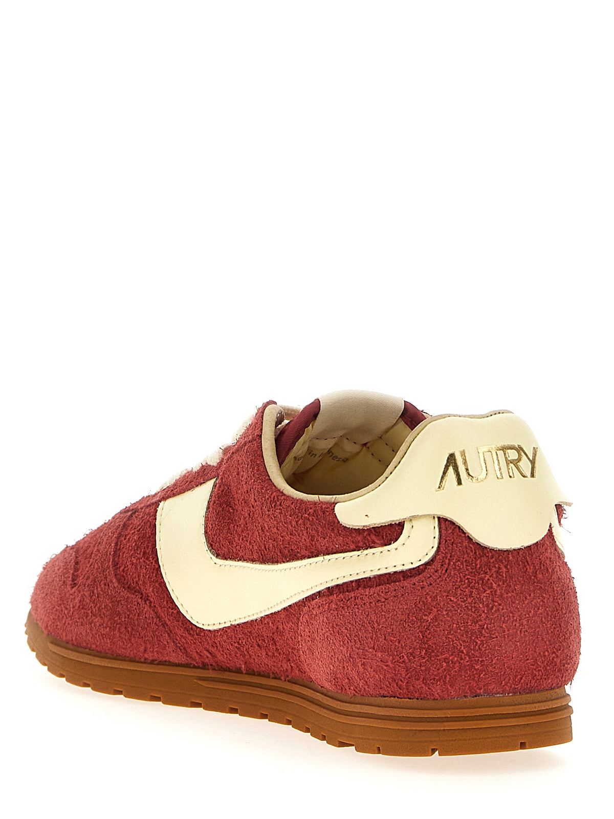 Red Leather Low Top Sneakers