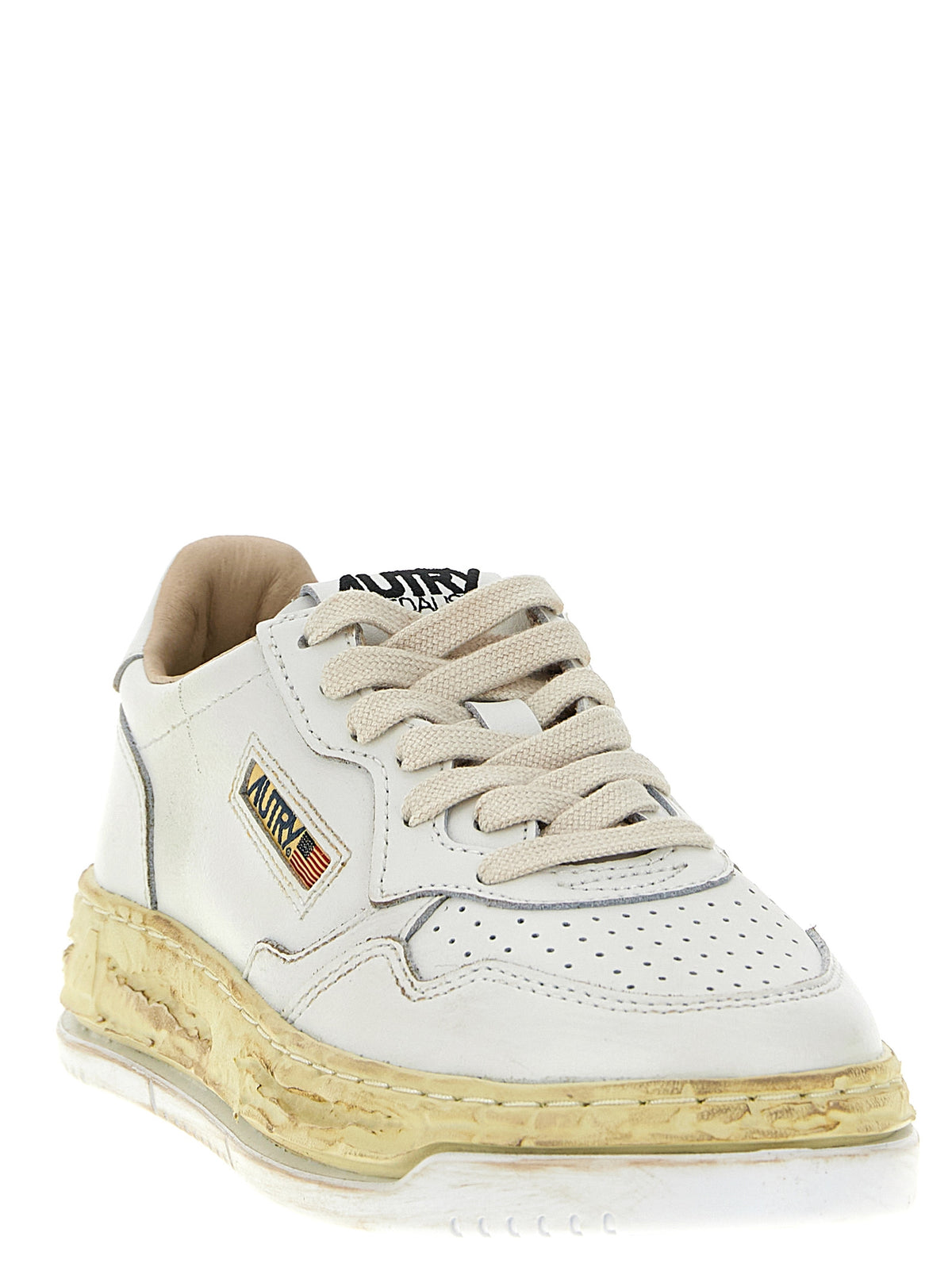 White Goatskin Chunky Sneakers