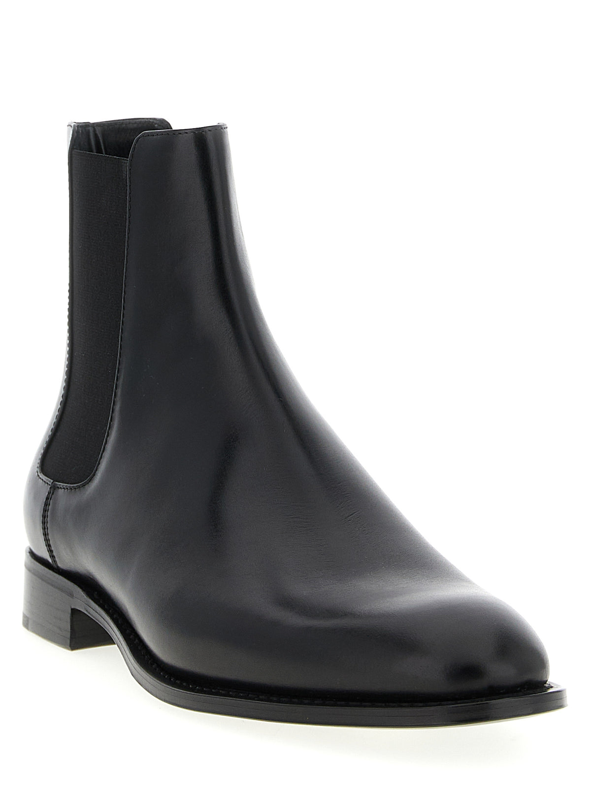 Black Calfskin Chelsea Boots
