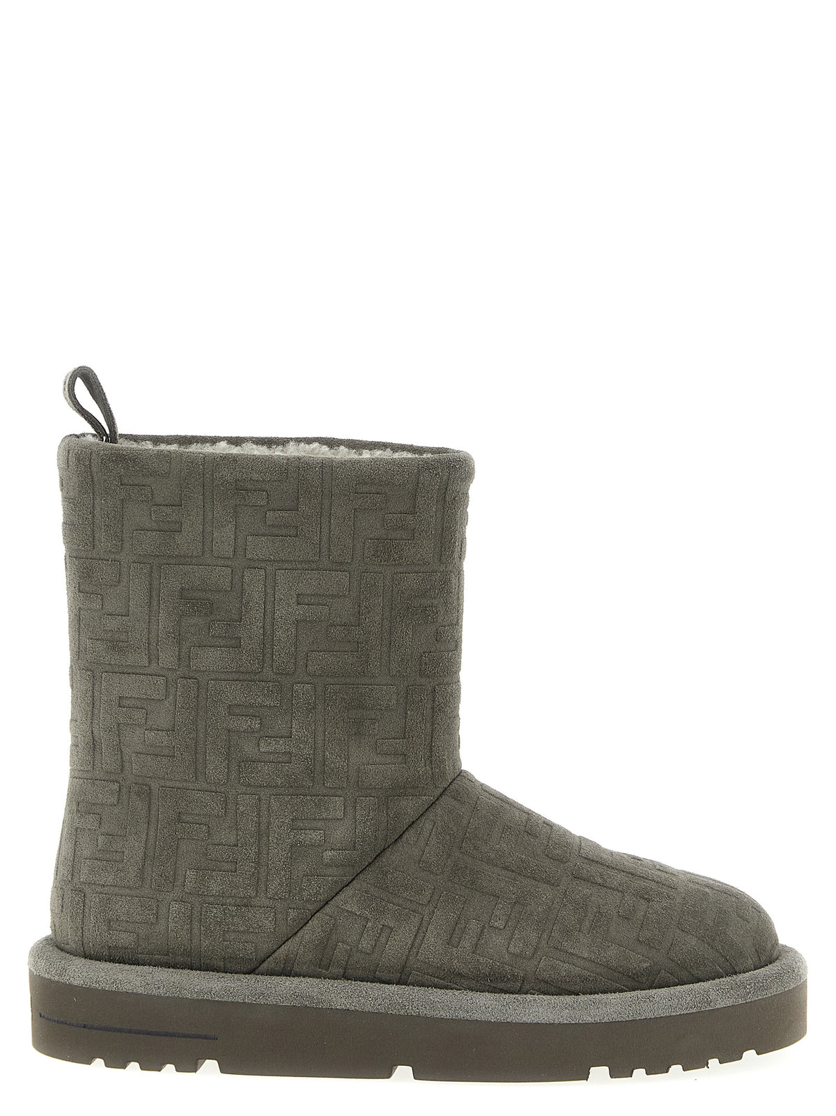 Gray Calfskin Ankle Boots