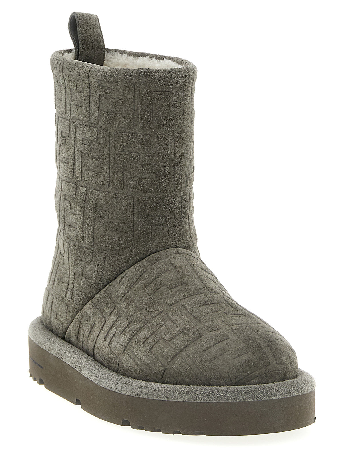 Gray Calfskin Ankle Boots
