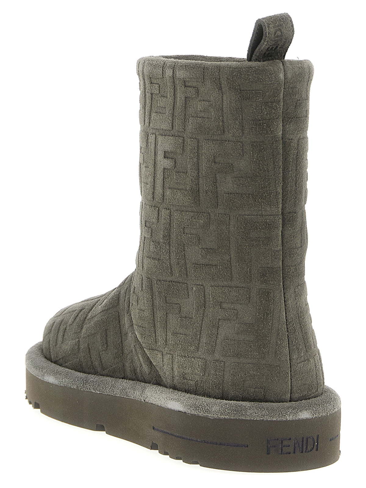 Gray Calfskin Ankle Boots