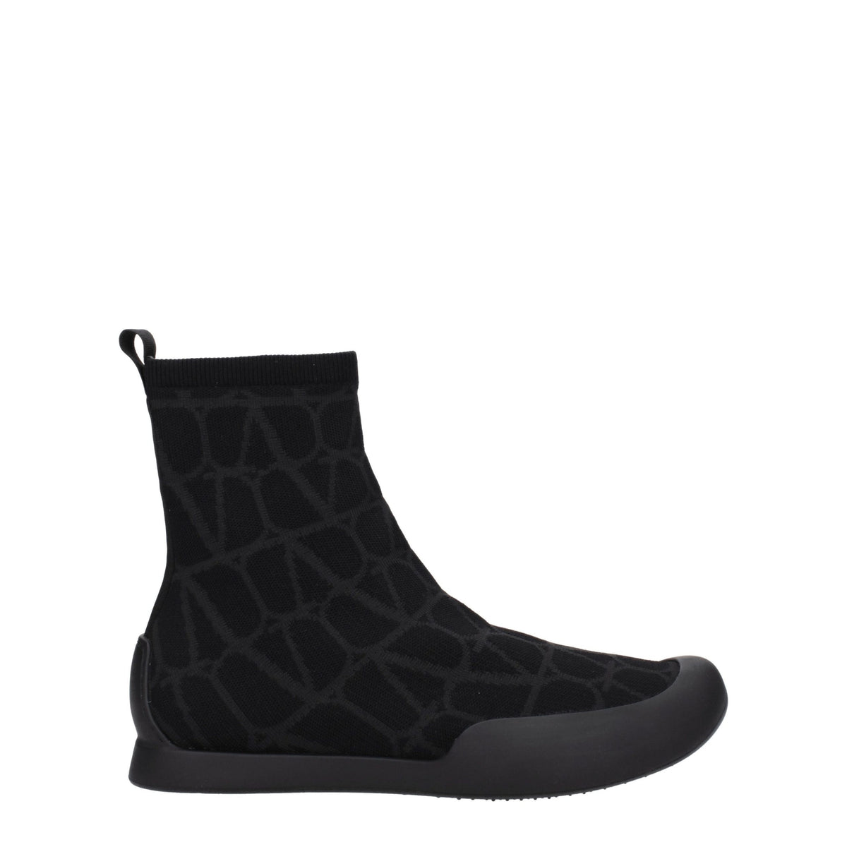 Black Fabric High Top Sneakers