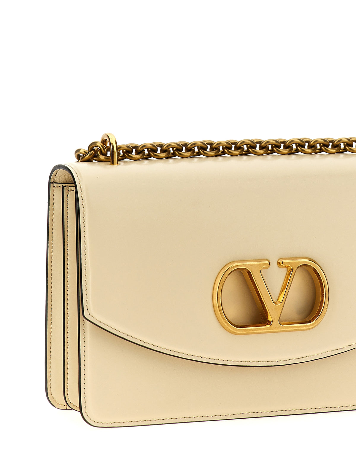 White Calfskin Shoulder Bag