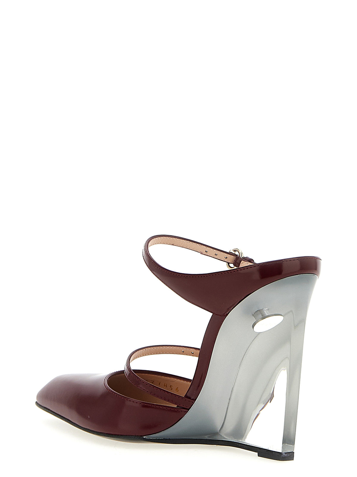 Red Leather Wedge Sandals