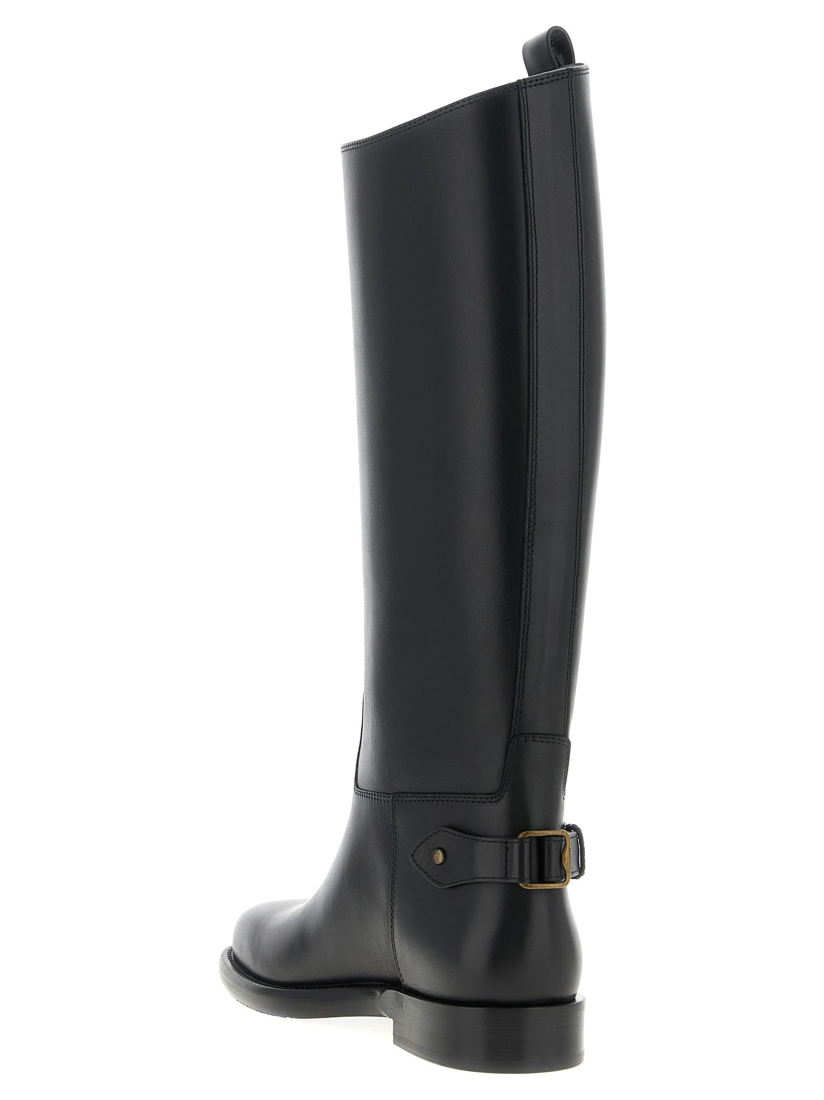 Black Calfskin Over The Knee