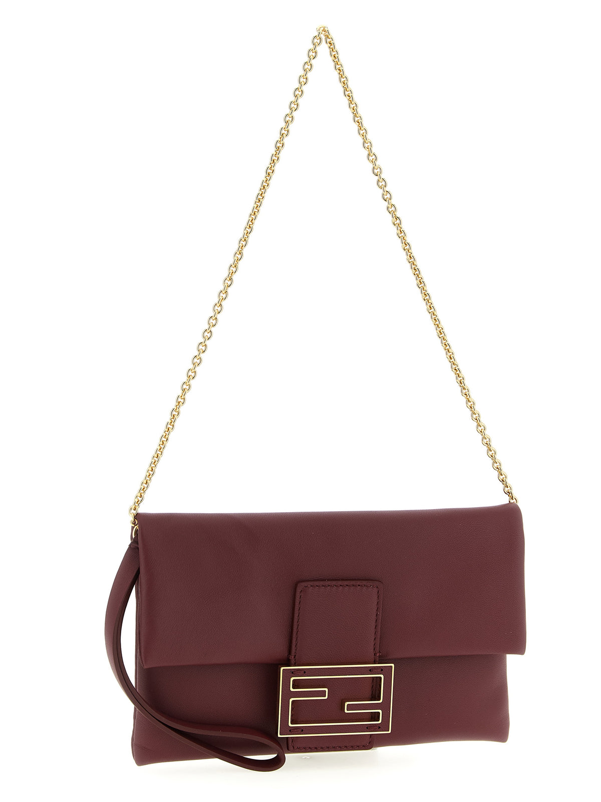Bordeaux Lamb Leather Clutch Bag