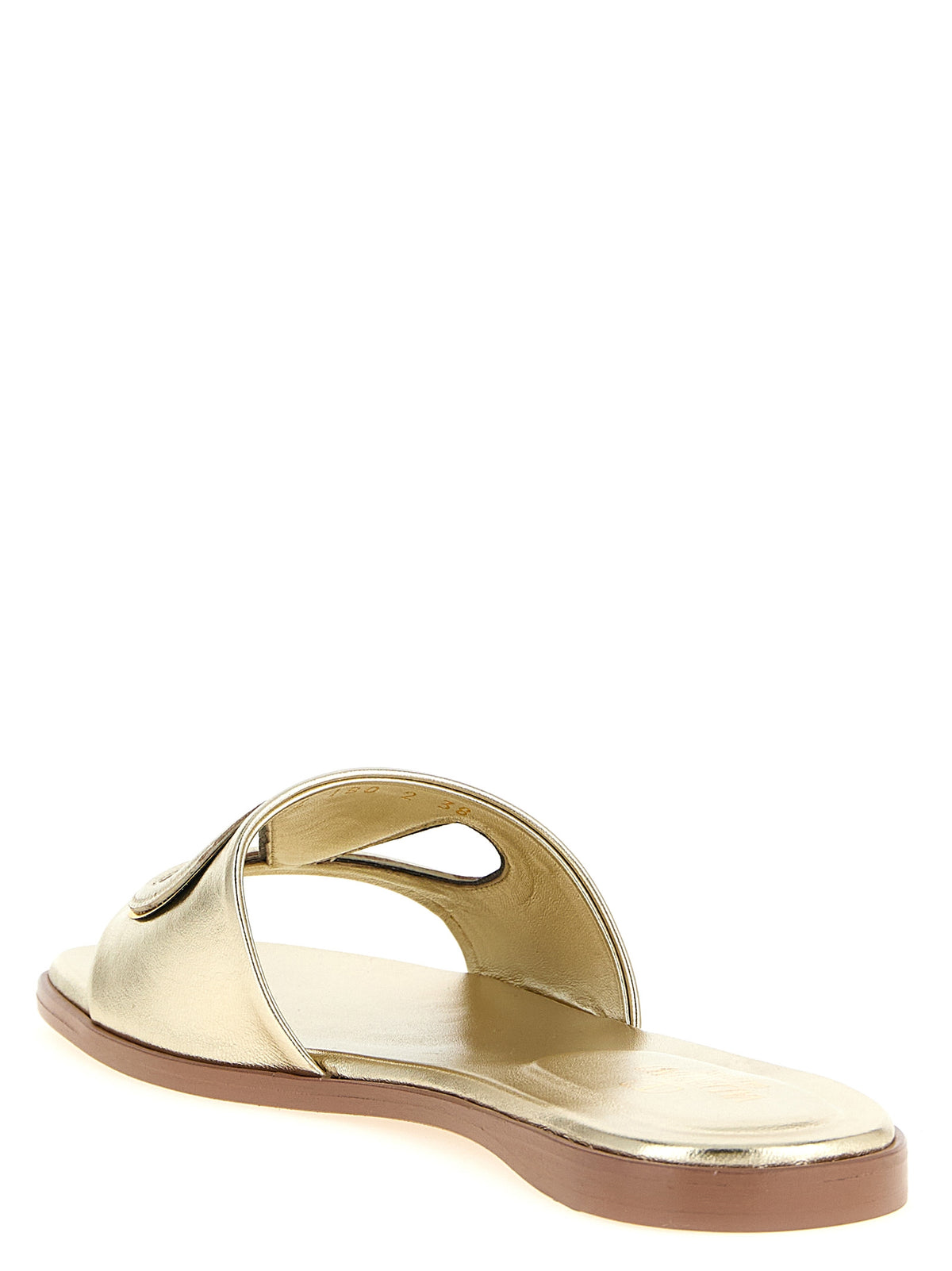 Gold Calfskin Slides