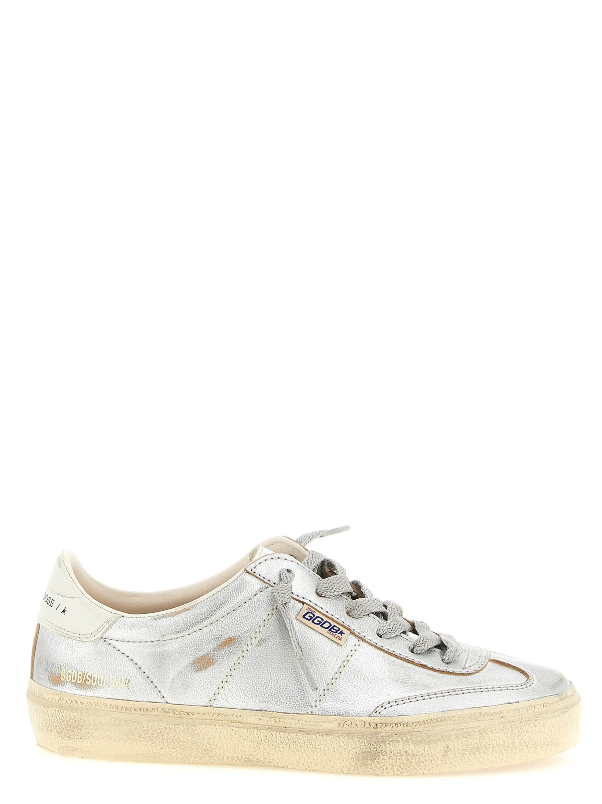 Silver Cowhide Low Top Sneakers