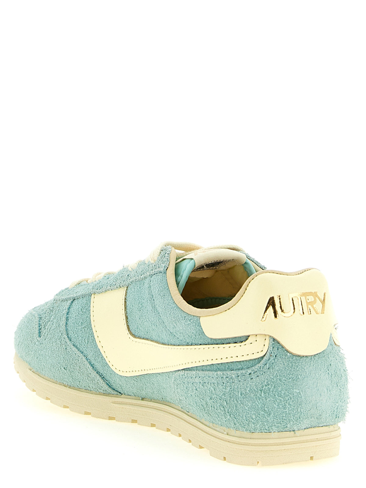 Blue Cowhide Low Top Sneakers