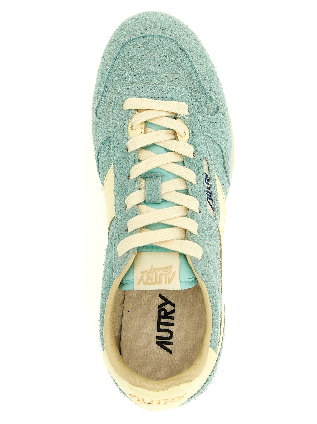 Blue Cowhide Low Top Sneakers