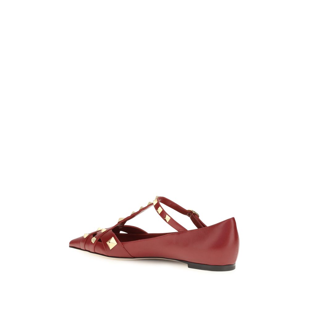 Red Goatskin Ballet Flats