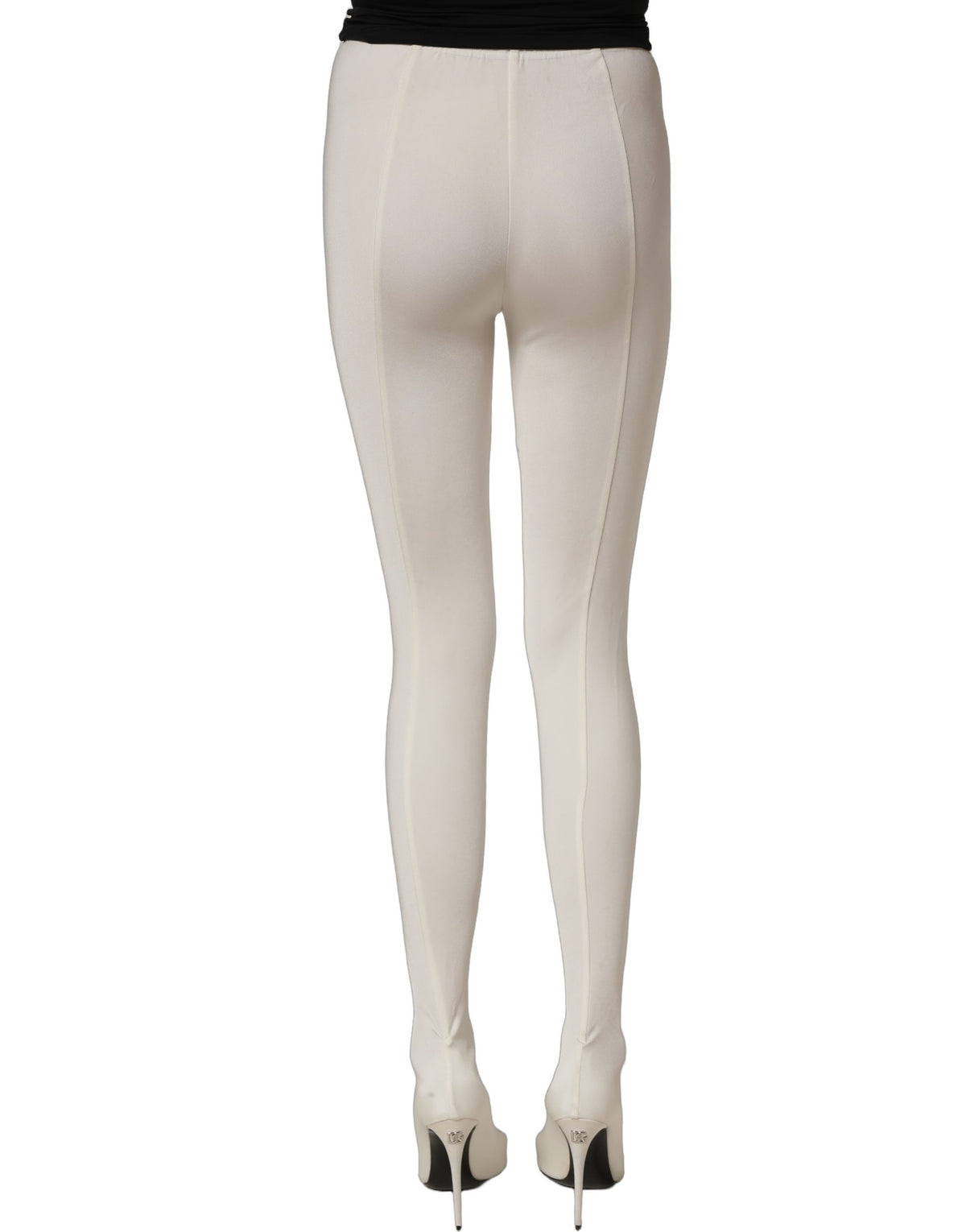 White High Heels Pumps Jersey Tights Shoes