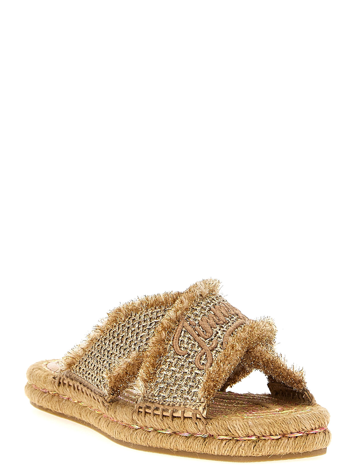 Gold Textile Slides
