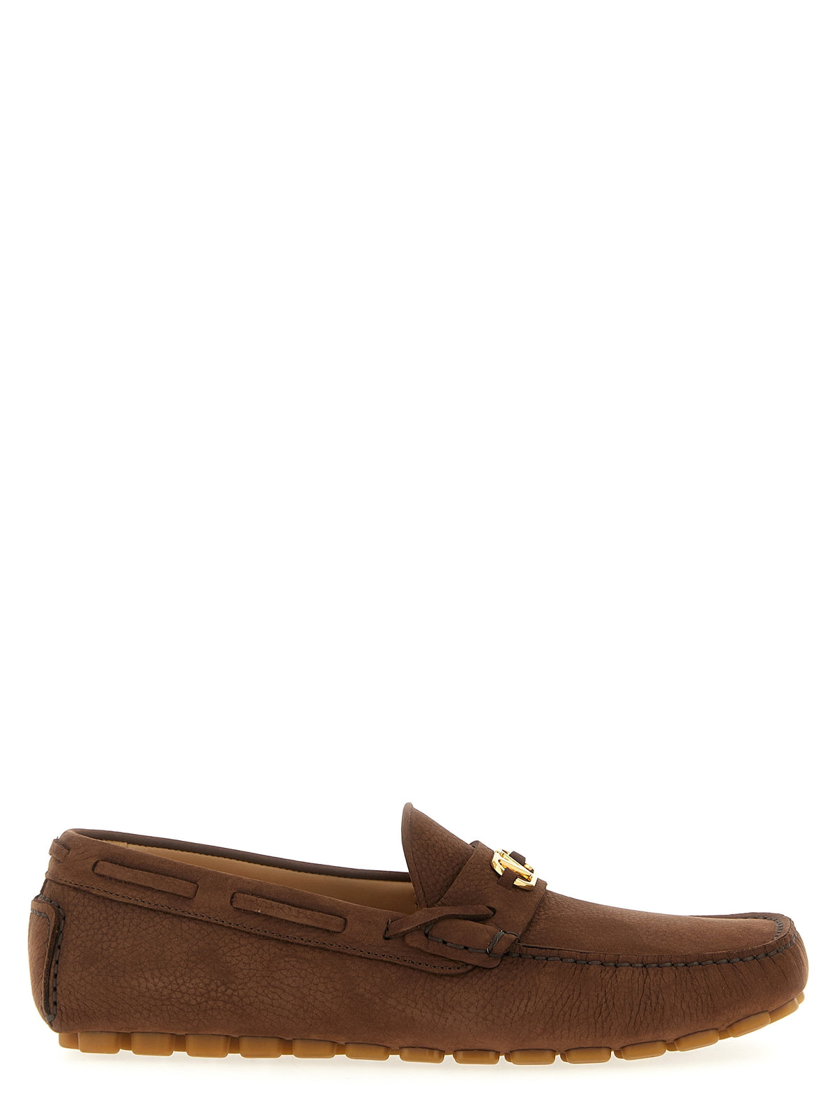 Brown Calfskin Slip-On Loafers