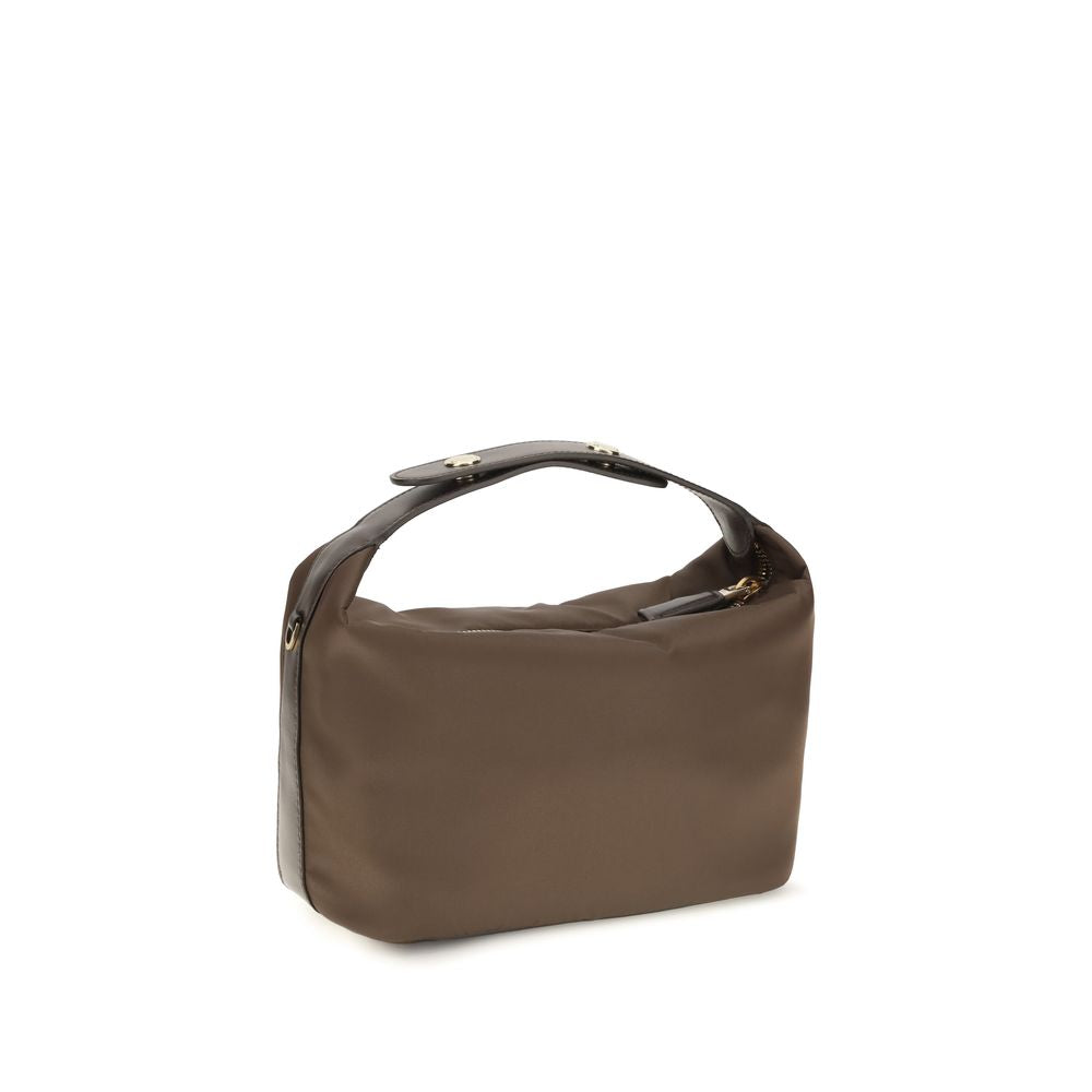 Brown Recycled Polyamide Shoulder Bag
