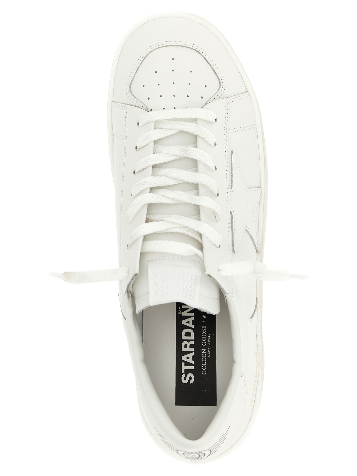 White Cowhide Low Top Sneakers