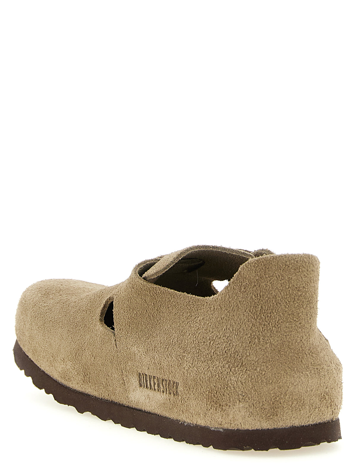 Beige Suede Leather Clogs