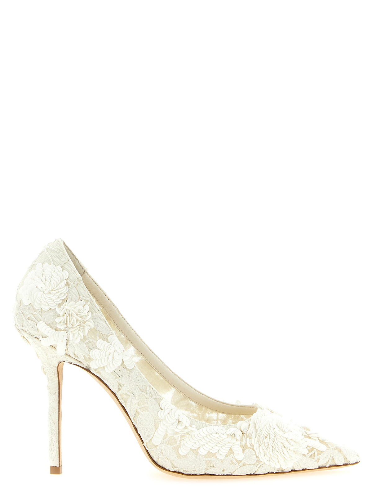Beige Tencel High Heel Pumps