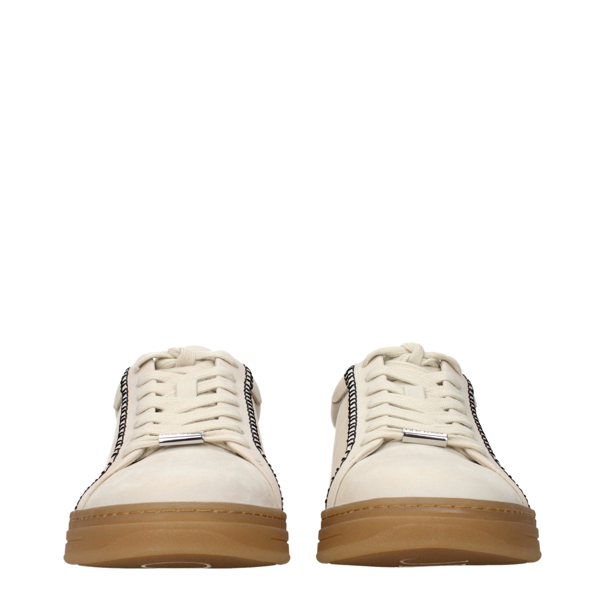 Beige Leather Sneakers