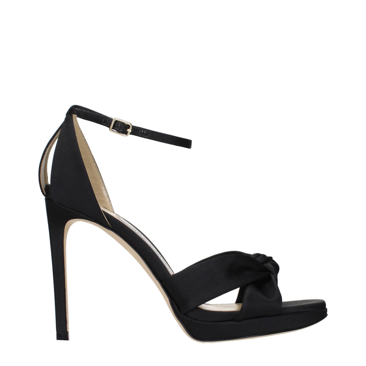 Black Satin Platform Sandals