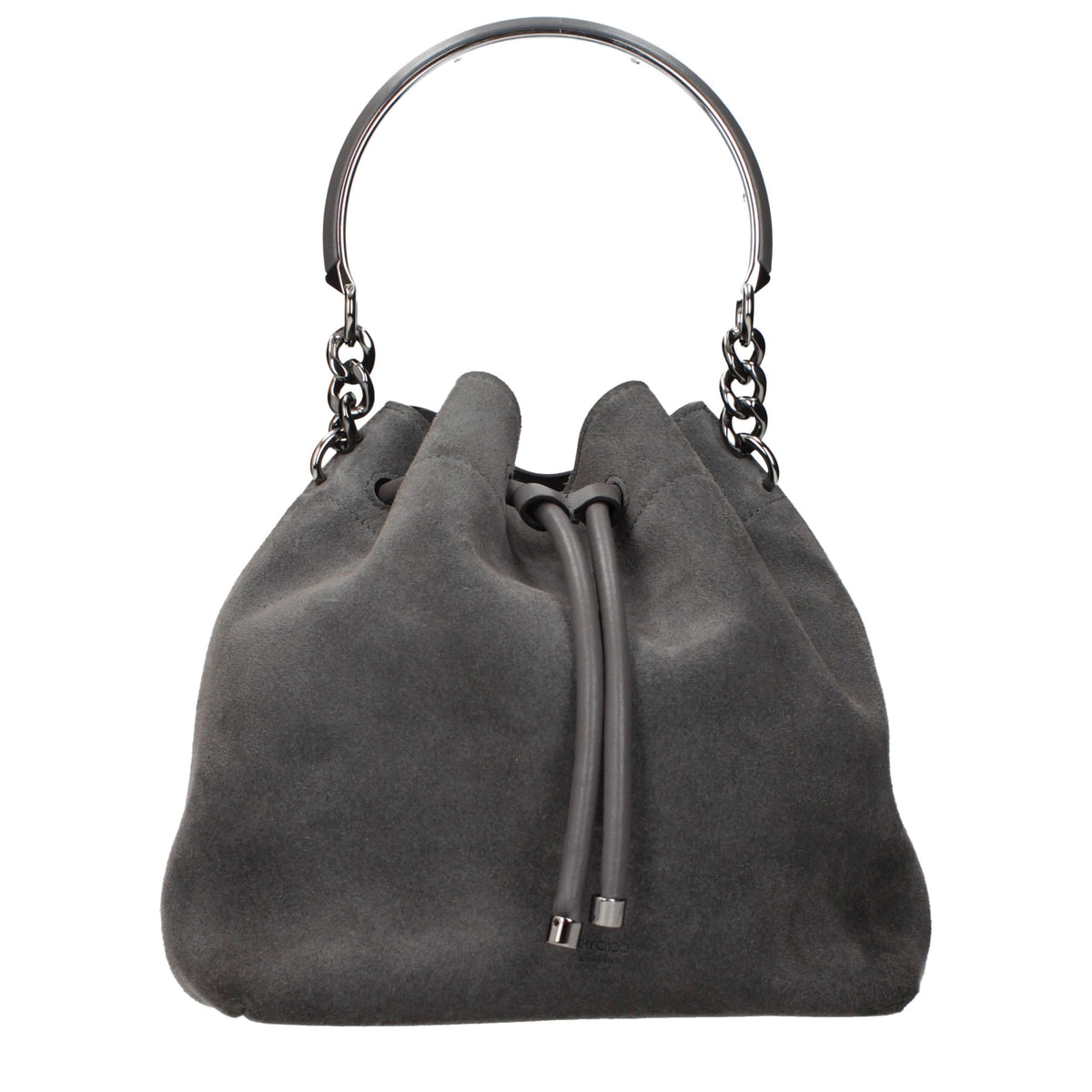 Gray Leather Handbag