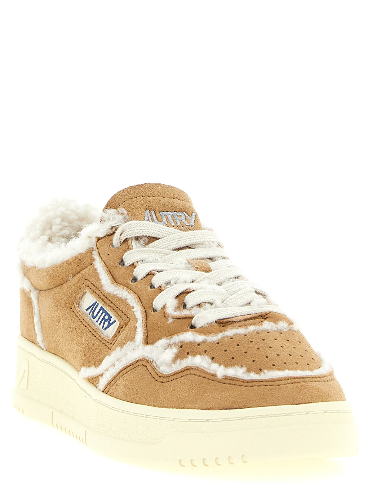 Brown Lambskin Low Top Sneakers