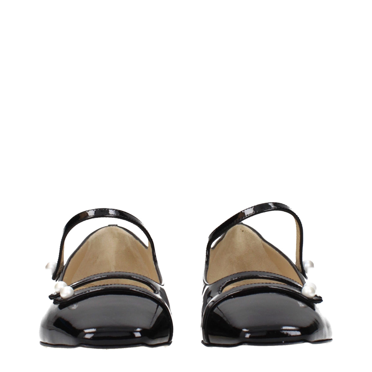 Black Leather Ballet Flats