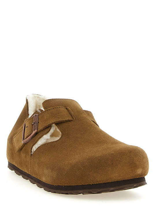 Brown Suede Leather Clogs