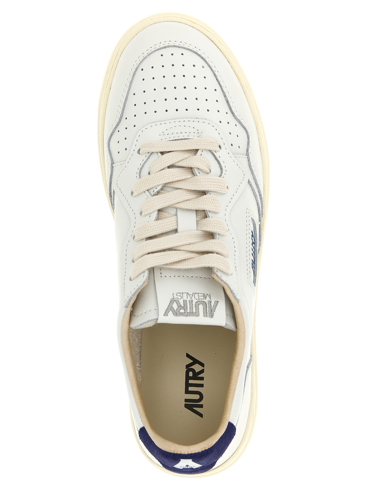 Blue Cowhide Athletic Sneakers